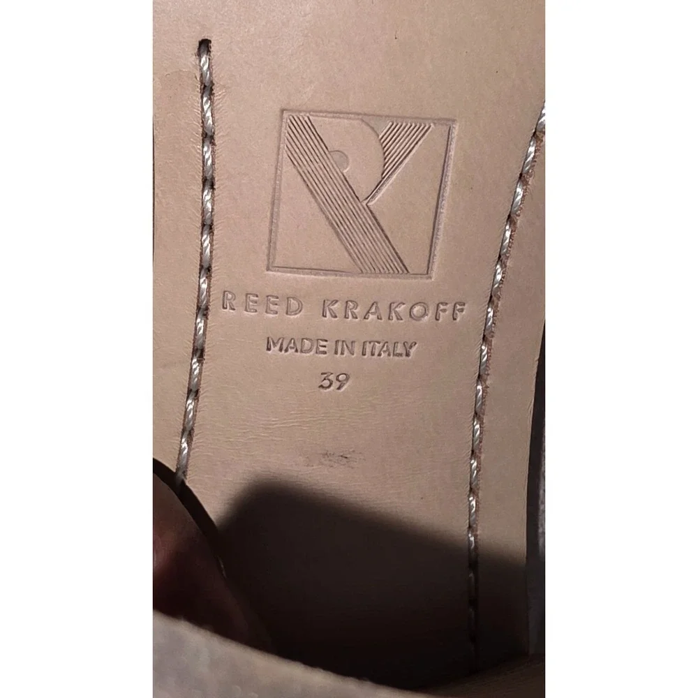 Reed Krakoff Suede Lace Up Ankle Boots‎ Womens 39 Beige Tan Cap Toe Block Heel